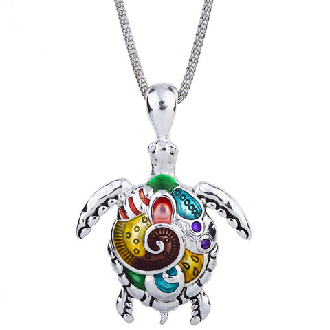 Psychedelic Turtle Necklace
