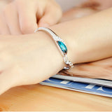 Crystal Blue Silver Bracelet